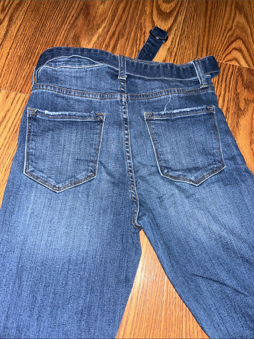 Vervet Crop Flare Fit Stretch Removable Denim Belt Raw Hem Dark Wash Size 26 - Picture 6 of 6